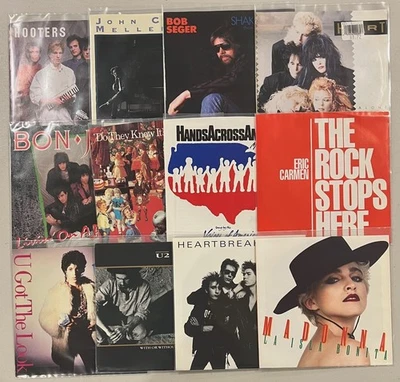 1980s Pop & Rock Lot of 13 Picture Sleeve 7-Inch Singles Madonna Prince U2 - Image 1 of 4