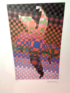 Victor Vararely Signed & Numbered 96/500 "Dancing Clown" Serigraph Unframed - Picture 1 of 8