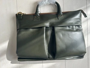 Y'2 LEATHER BG-20 HORSE HIDE HELMET BAG VINTAGE HORSE LIGHT Olive - Picture 1 of 17