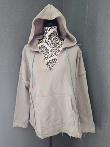 Natural Life Pullover Hoodie Pulli Oversize Gr. Small Medium grau ausgefranst - Bild 1 von 12