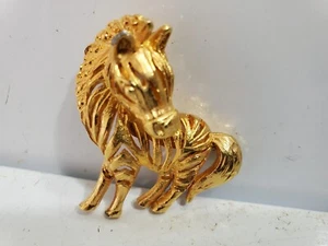 Vintage Gold Tone Small Cute High Quality Unicorn Brooch Pin   5049/10 - Picture 1 of 10