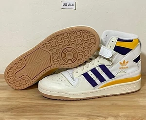 Adidas Forum 84 High Top 'Lakers' Purple/Yellow Sneakers Size Men's 8 GX9054 - Picture 1 of 8