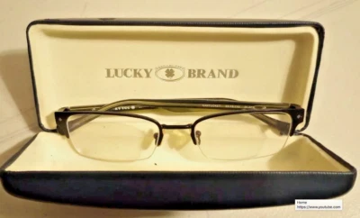 Anteojos para hombre Lucky Brand Nantucket monturas negras/verdes media borde 52-19-140 Foto 1 de 4