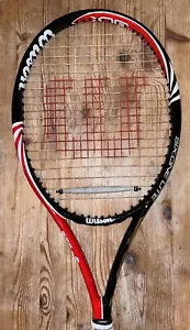 Wilson BLX Six.One Lite Tennis Racket, Black / Red, 102 / 4 1/4 + Racket Case - Picture 1 of 15