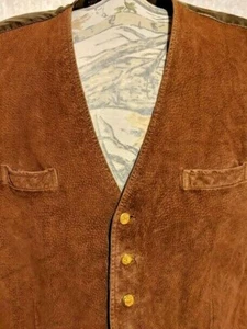 Rough Rider Herren Gr. XL hellbraun Wildleder Western Weste Goldknöpfe - Bild 1 von 7