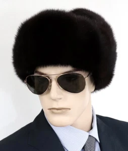 Pelliccia Berretto Visone Czapka Cappello da Pilota Colbacco Urss Moda Inverno - Bild 1 von 9