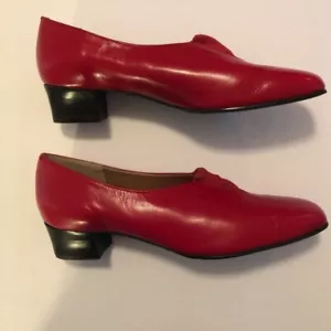 Magdesians Ruth klassischer Damen-Pump Absatz rot Leder Slipper Mitte 8,5 N - Bild 1 von 7