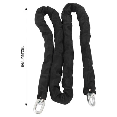 6 Ft 3/8" Chain And Lock Kit Heavy Duty Chain Lock Security Long Chain Bike - Image 1 of 4