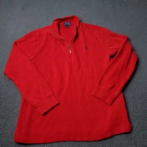 Polo Ralph Lauren Sweater Boys XL 18-20 Red Pullover Zip Up Kids Preppy Pony - Picture 1 of 5