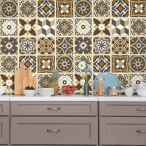 24pcs 6"x6" Dark Bronze Peel and Stick Tiles Sticker Backsplash Mosaic Decals - Picture 1 of 7