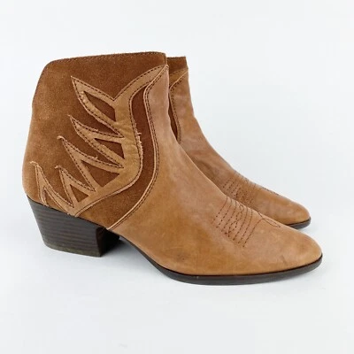 Botas para mujer Lucky Brand talla 9M LK-IDELLINA Tahini botines al tobillo marrón occidental Foto 1 de 4