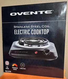 Ovente Electric Countertop Stainless Steel Single Burner, 1000W Cooktop 6"Burner - Picture 1 of 2