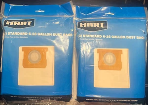 Lot of 2 HART 6-16 Gallon Standard Vacuum Dry Dust Bags for Shop-Vac 3-Pack each - Picture 1 of 4
