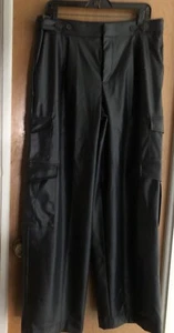 A New Day Woman’s Pants Black Faux (Polyester) Leather Size 12 (34X32) - Picture 1 of 22
