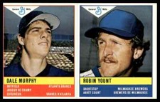 1985 General Mills Baseball Stickers Dale Murphy Robin Yount Braves Yount #DMRY