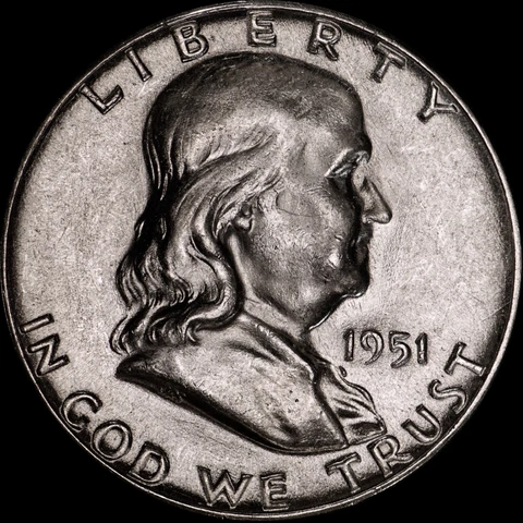 1951 Franklin Half Dollar Silver AU Almost Uncirculated Bugs Bunny, As shown 347 Cover