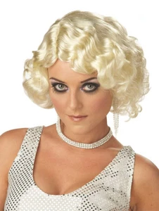 20's-30's Style Flapper Wig Short Lt. Blonde Wavy Synthetic Hair Costume Wig - Picture 1 of 1