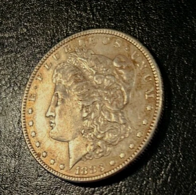 1883 Morgan Silver Dollar, Gorgeous Golden Bronze Toning Both Sides, High Grade! - Image 1 of 2