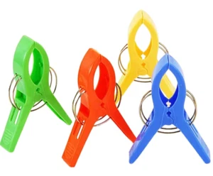 4x XXL Wäscheklammern Clips Groß Kunststoff Strandtuch Badetuch Klammern (J94) - Bild 1 von 2