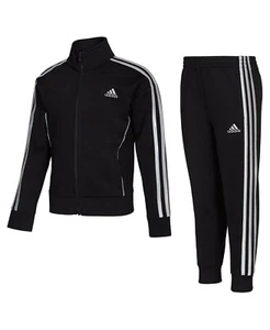 Adidas Little Girls Zip Front Glam Event Tricot Jacket and Joggers Set - Picture 1 of 2