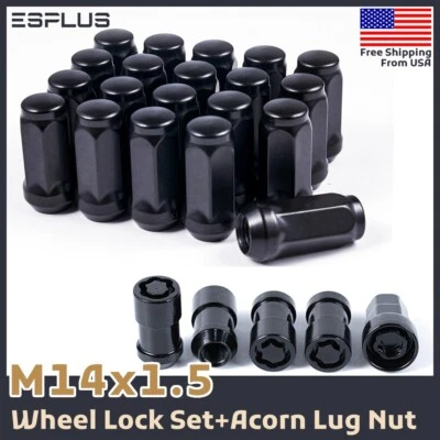 20x Bloqueo de rueda negro M14x1,5 + tuerca de 1,8" apta para Honda Odyssey/Pasaporte/Ridgeline Foto 1 de 4