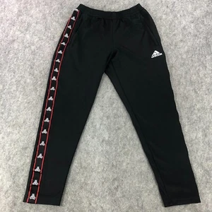 Adidas Pants Medium Black Red Track Sweatpants Tango Club H Polyester Training - Picture 1 of 14
