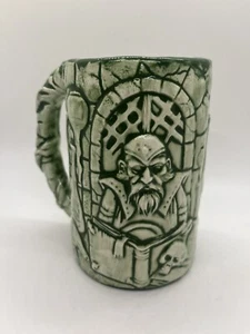 Dragon And Warlock Sculpted Ceramic Dragon Goblet Mug Cup Vase Pottery - Picture 1 of 7