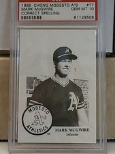 Mark McGwire 1985 Chong Modesto A's Correct Spelling PSA 10 Gem Mt 