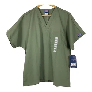 Cherokee Workwear Unisex V Neck Scrub Top Size Small 4777 Olive Green - Picture 1 of 9