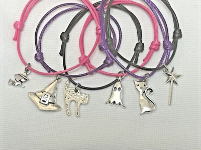 LIZZIELINKS 6 HALLOWEEN FRIENDSHIP BRACELETS TRICK OR TREAT SPOOKY PARTY BAG FILLERS PRIZE