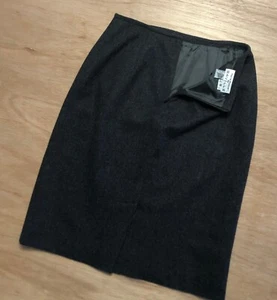 vtg RENA ROWEN for Saville 100% Wool Straight Skirt Sz 10 Lined Dark Gray USA - Picture 1 of 7