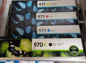 4er Set Original Factory Sealed HP 970XL BLK 971 CYN MAG YEL Tintenstrahldrucker 2022 - Bild 1 von 1