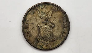 1944 D Philippines 20 Centavos Silver Coin - KM# 182 - Picture 1 of 4
