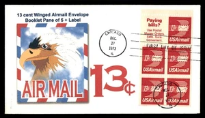 Mayfairstamps US FDC 1973 Illinois blocks 13 cent airmail envelope First Day Cov - Picture 1 of 2