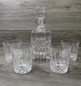 WEDGWOOD Vintage 80er Voll Bleikristall Set Altmodische Gläser und Karaffe - Bild 1 von 24
