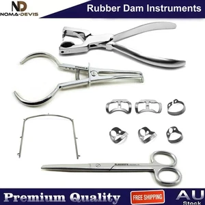 Endodontic Rubber Dam Instruments Kit Brinker Clamps Forceps Plier Dental Frame - Bild 1 von 6