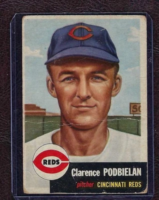 1953 Topps #237 Clarence Podbielan, Cincinnati Reds, High Number, VG! - Image 1 of 2
