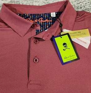 ROBERT GRAHAM CLUBHOUSE GOLF POLO MENS 2XL XXL BURGON MAROON NEW WITH TAGS $110 - Picture 1 of 12