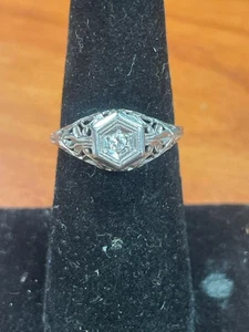 Anello in oro bianco 18 carati 2,1 g misura:6 (QUC021687) - Foto 1 di 4