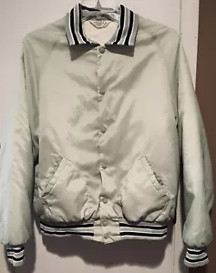 VINTAGE DON ALLESON ATHLETIC UNION MADE USA MENS SIZE LARGE VARSITY GRAY JACKET - Picture 1 of 7