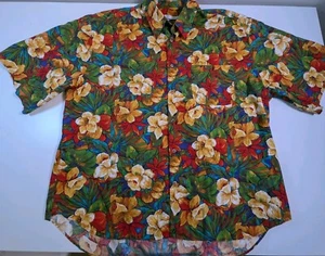 Pegasus Mens Made in Canada Size XL Hawaiian Pattern Flowers - Picture 1 of 9