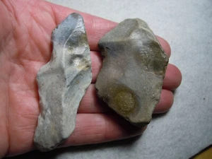Ancient Flint Blade Lot Of 2 As Found E. Kansas River 74.5 Grams Total    - Picture 1 of 11