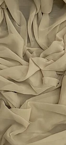 Tela beige crepe Georgette 58"" precio por metro - Imagen 1 de 2
