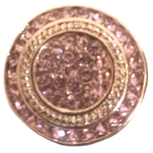 Ginger Snaps Snap Jewelry Pink Rhinestone Charm Silver Tone 1 Inch L 1 inch W - Picture 1 of 4