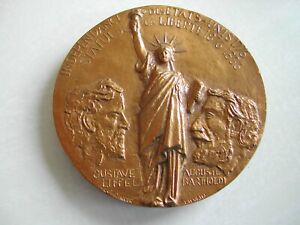 Médaille Bronze 68mm Statue de la Liberté NY ( USA )- Fondation Bartholdi-Eiffel