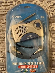 COBY CX-5 MINI AM/FM POCKET RADIO WITH SPEAKER - Picture 1 of 7