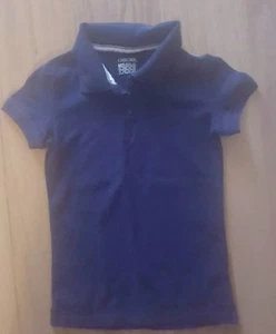 Girl Size Medium 8 Navy Blue Cherokee Short Sleeve Polo Shirt  - Picture 1 of 1
