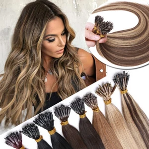 Nano Ring Remy Human Hair Extensions Micro Loop Nano Bead Balayage 100g Thick UK - Picture 1 of 54