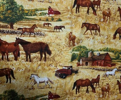 30"x 42" 100% cotton, Greg & Company, LLC, for Timeless Treasures, Horses - Image 1 of 3