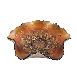 Vintage Fenton Amethyst Carnival Glass Holly Bowl 9" - Picture 1 of 9